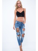 Black sequined crop top ZZ279 - Online store - Boutique